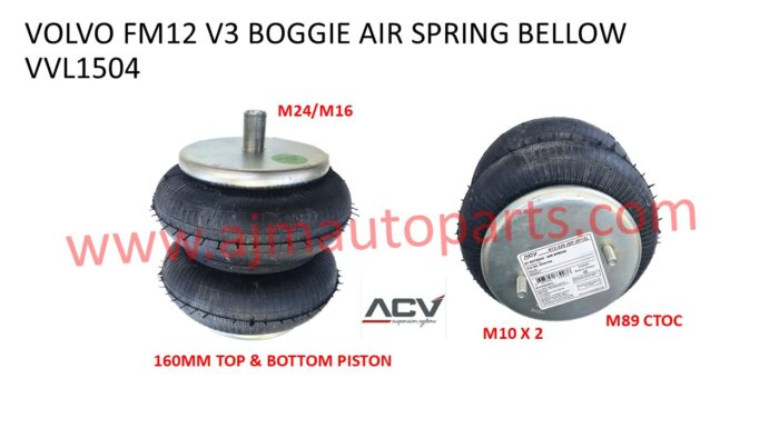 VOLVO FM CONVOLUTED AIR SPRING BELLOW - H225.73 / 20541504 / 7420541504 / 2B9-741 / 2B9-605 / 2B9-743 / 2B9-703 /  FD 200-25 / 578-92-3-206 / 578-92-3-709 / 578-92-3-711 / 2RC-225-13C
