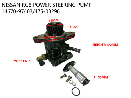 NISSAN RG8 POWER STEERING PUMP-14670-97403+475-03296