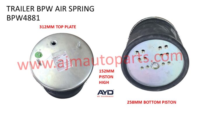 TRAILER BPW 36K AIR SPRING ASSEMBLY - 4881NP03 / 4881NP02 / W01M588602 / 784881-1C / 4881 N P03 / 1R14-724 / 1 DK 32 K-1 - Image 2