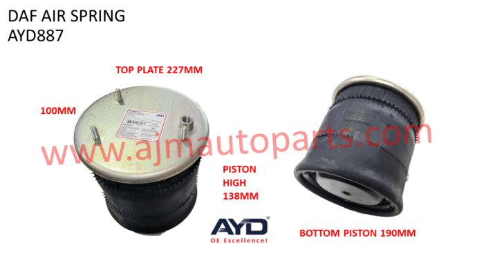 DAF CF85 XF95 6X2 AIR SPRING BELLOW ASSEMBLY - 8887-1C / H887 / W01M588683 / 1697684 / 1529834 / 1529837 / 1R11-798 /  V1DF18-2