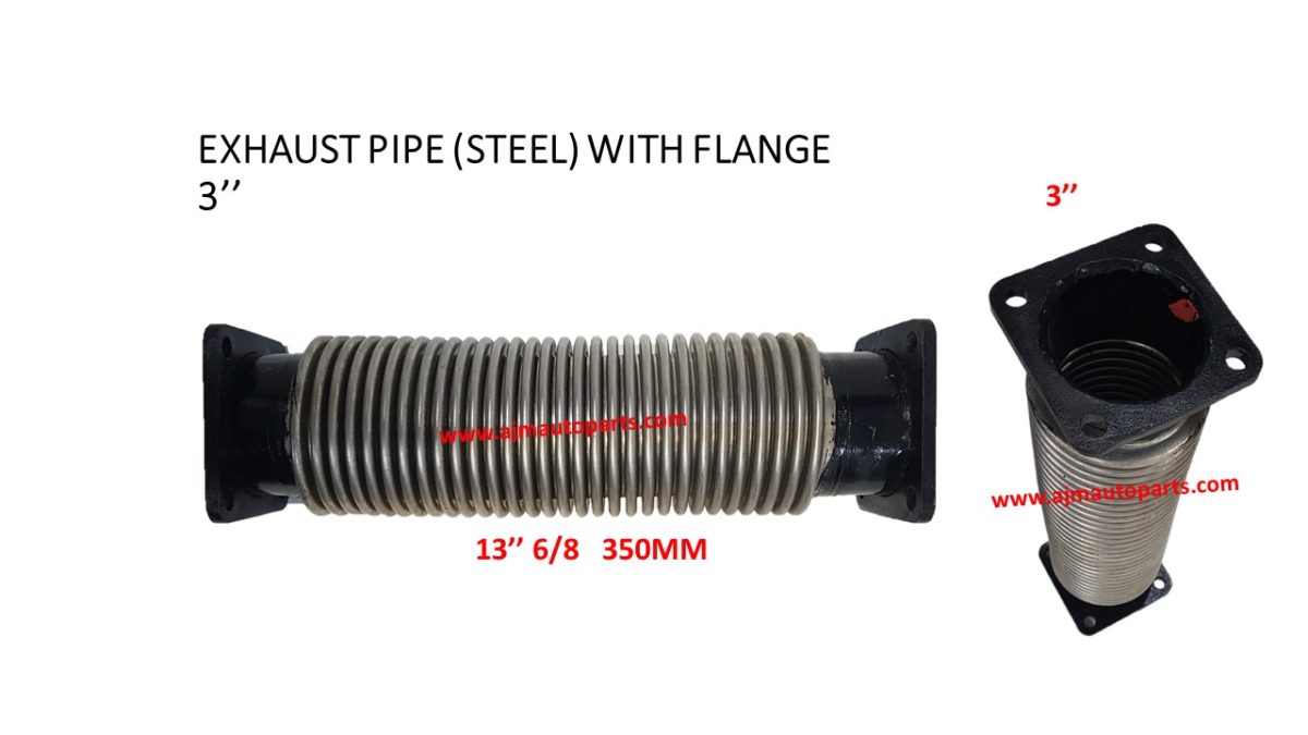 STAINLESS STEEL EXHAUST PIPE WITH FLANGE 3'' AJM AUTO MALAYSIA