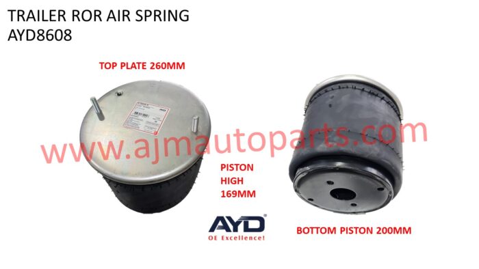 TRAILER ROR SIDE LOADER AIR SPRING BELLOW ASSEMBLY (STEEL) - H8608 /  21229214 / 788608-C / 1T17DJ-7 / 1 DK 22 D-1 / V1DK25B-1 / 1R11-937 - Image 2