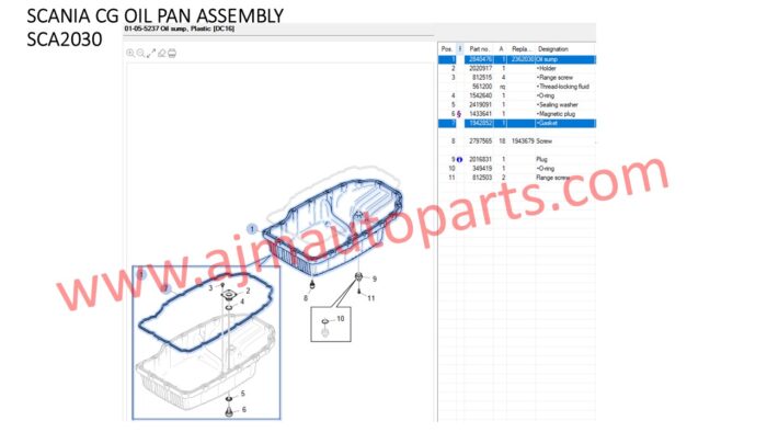 SCANIA CR CG OIL SUMP - 2840476 2362030 2102851 2024537 1920427 - Image 2