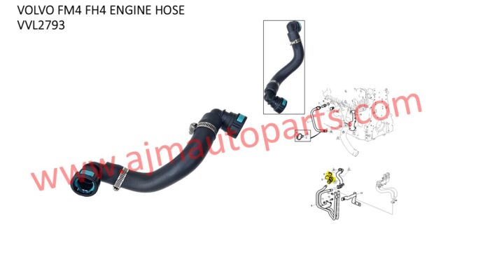 VOLVO FM4 FH4 ENGINE HOSE - 21452793