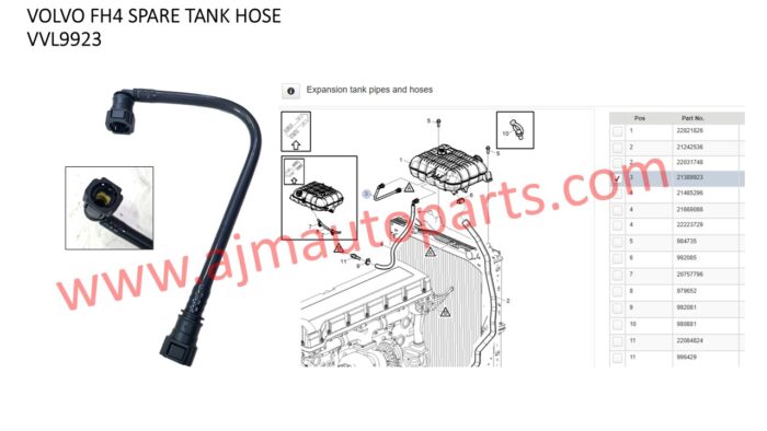 VOLVO FH4 SPARE TANK HOSE - 21389923
