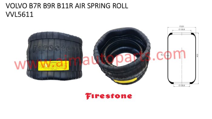 VOLVO BUS B7R B8R B9R B11R FRONT REAR AIR SPRING BELLOW ROLL - 22445611 / 6619N / 1R5P-410-290
